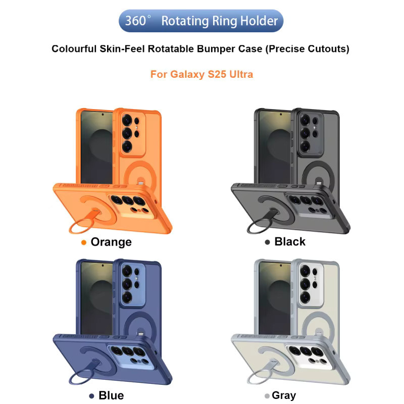 Magnetische Handyhülle für Samsung Galaxy S26 S24 S23 Ultra Plus FE mit MagSafe und Anti-Sturz-Schutz, Orange - Bild 6