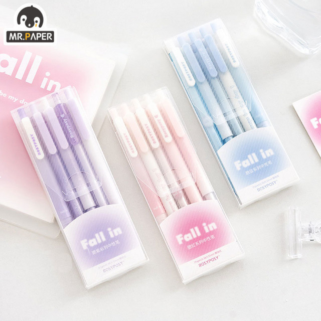 5er Set Gradient Gel Stifte in Lila mit 0,5 mm und 0,38 mm für Schule und Büro - Bild 1