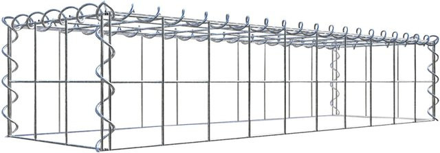 Gabiona Gabione-Anbaukorb Typ 3 aus Stahl in Silbergrau, B/H/T: 20 x 100 x 30 cm, Maschenweite 10 x 10 cm - Bild 1