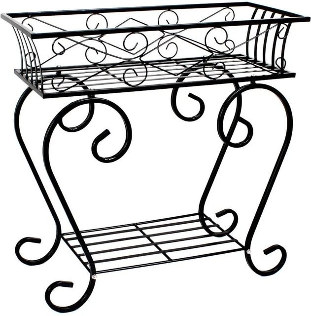 DELUKE Pflanzständer HENRIK aus Stahl in Schwarz für Garten, Balkon und Wohnräume, B/T/H: 28 x 28 x 58 cm - Bild 1