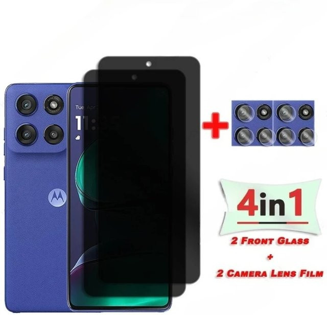 Motorola Moto G Stylus 5G 2025 Anti-Spy Sichtschutzfolie und Kameraschutz aus Glas in Transparent - Bild 1