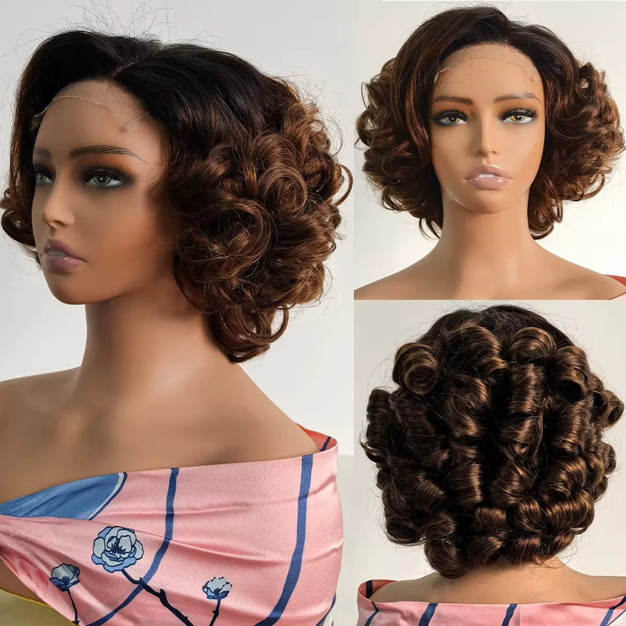 fraisbelle Perücke, 100% Echthaar, lockig, 5x5 HD-Spitzenverschluss, 250% Dichte, Unisex - Bild 6