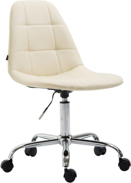 TPFLiving Bürostuhl Rhein in Creme aus Kunstleder mit Rollen und Schwenkfunktion für dein Home-Office - Bild 1