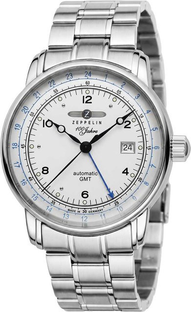 Zeppelin Herrenuhr Automatik, Edelstahl, 42 mm, Silber, 5 ATM - Bild 1