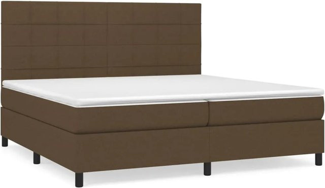 vidaXL Boxspringbett Hybrid mit Matratze und Taschenfederkern Dunkelbraun B/T: 200 x 200 cm - Bild 1