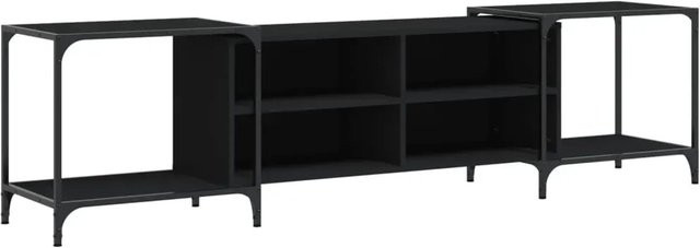 vidaXL TV-Schrank im Industrial Design aus Holz und Metall, Schwarz, B/T/H: 203 x 37 x 50 cm - Bild 1