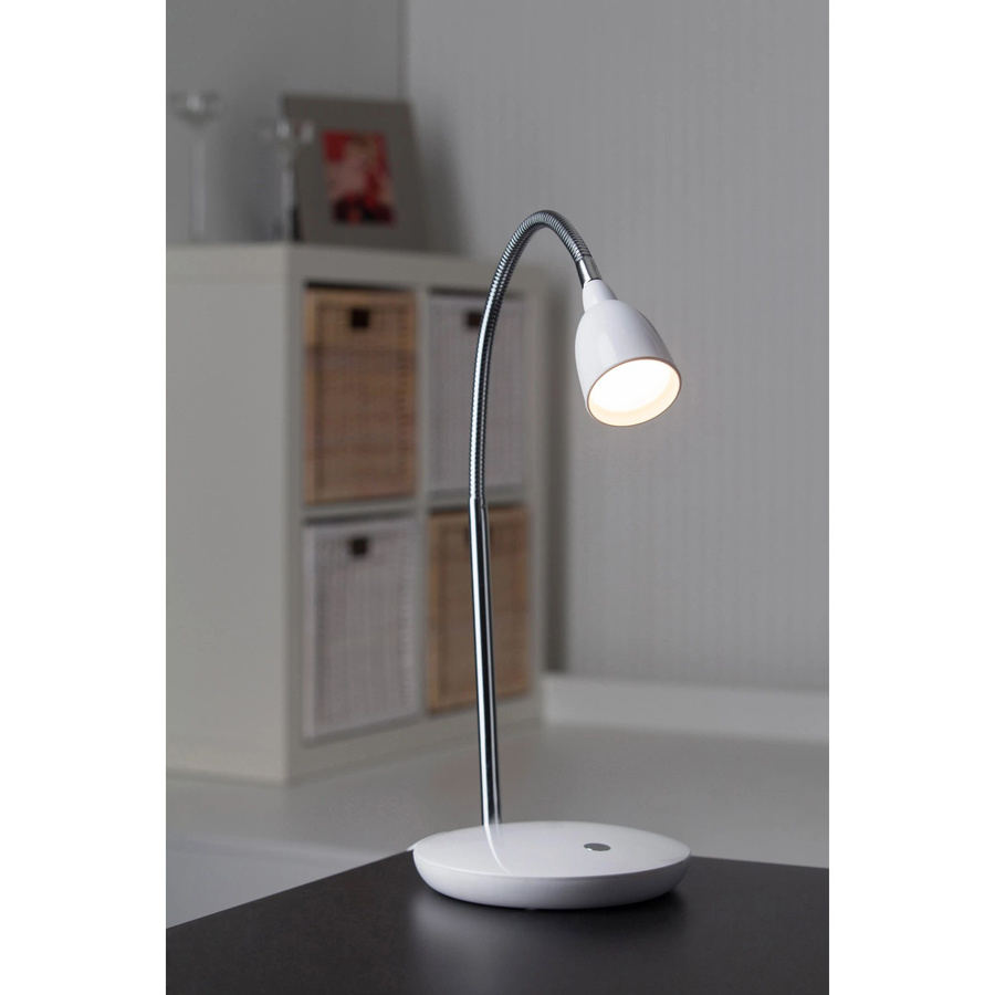 Brilliant Anthony LED-Tischleuchte in Weiß mit integriertem Leuchtmittel und Druckschalter - Bild 2