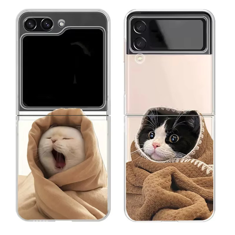Transparente Handyhülle mit niedlichem Tier-Cartoon-Design für Samsung Galaxy Z Flip7, Z Flip5, Z Flip4 und Z Flip3 - Bild 1