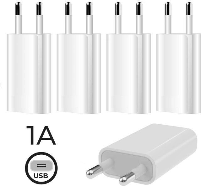 TAQKRED USB Netzteil Adapter mit EU-Stecker, 5W Schnellladegerät 5V 1A in Weiß - Bild 1