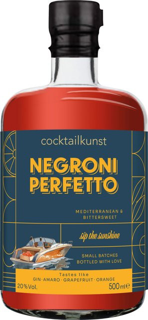 Cocktailkunst Negroni Perfetto Likör & Aperitif, Deutschland, 20%, 0,5 l - Bild 1