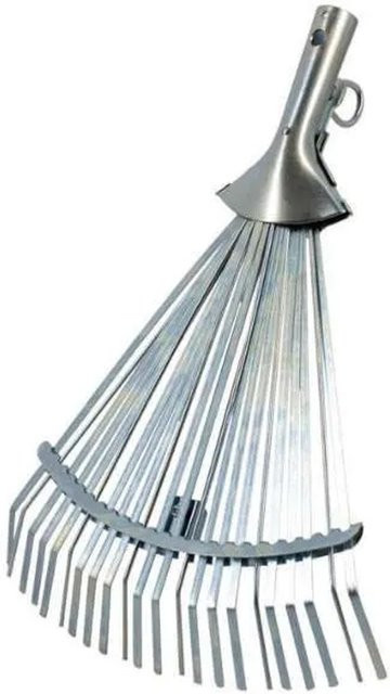 Galaflor Laubbesen aus Metall mit 22 Zinken, verstellbar, Farbe: Silber - Bild 1