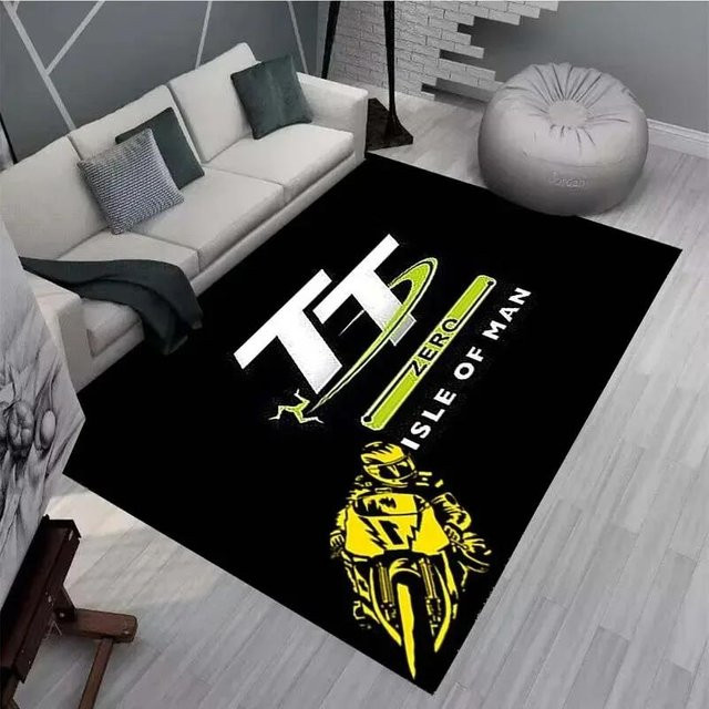 Karpetti Teppich Isle of Man TT Motorradwettbewerb, Schwarz, B/B: 80 x 120 cm - Bild 1