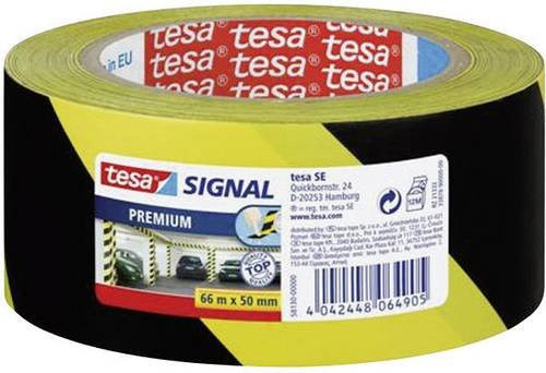 tesa Signalklebeband Premium Markierungsklebeband Gelb Schwarz Breite: 50 mm, Länge: 66 m - Bild 1
