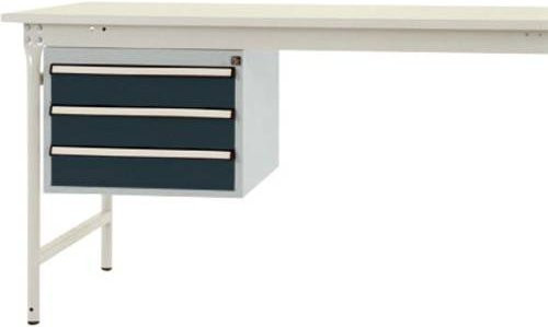 Manuflex ZB4602.7016 Gehäuse-Unterbau stationär in Anthrazit und Weiß mit 3 Schubfächern und Nutzhöhe: 300 mm für Tischtiefe: 800 mm - Bild 1