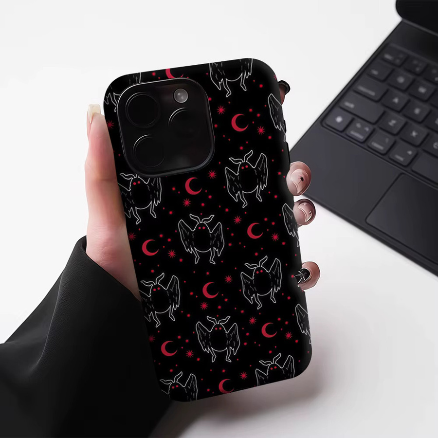 Mothman & Moons Robuste Handyhülle für iPhone 17 16 15 14 13 Pro Max Plus mit Magnetfunktion in Schwarz - Bild 5