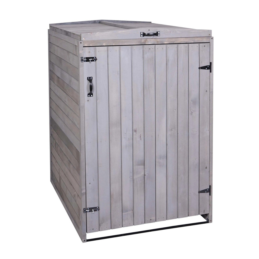 MCW Mülltonnenverkleidung XL aus Holz für 1 bis 2 Mülltonnen, erweiterbar, Farbe: Anthrazit-Grau, B/T/H: 126 x 80 x 98 cm - Bild 3