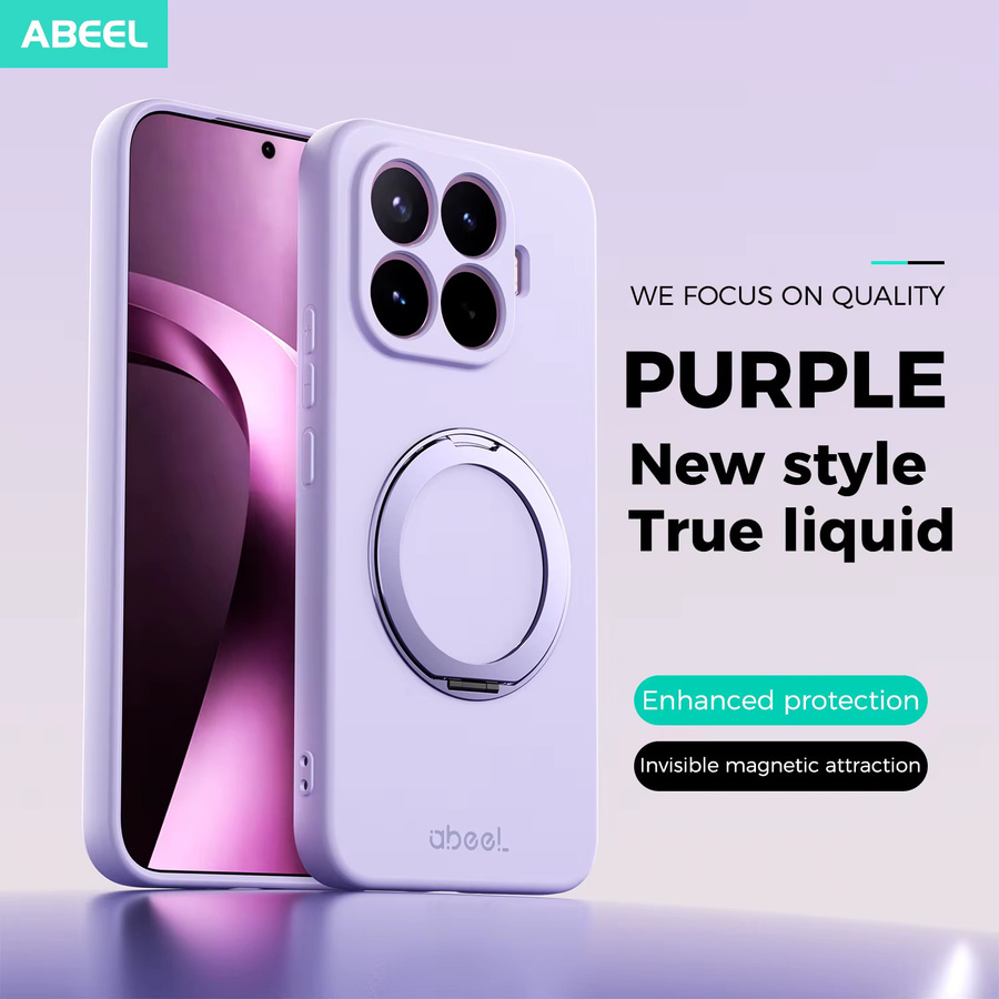 Xiaomi MagSafe Schutzhülle für Mi 17T Pro aus weichem Flüssigsilikon mit Ringständer in Purple - Bild 4