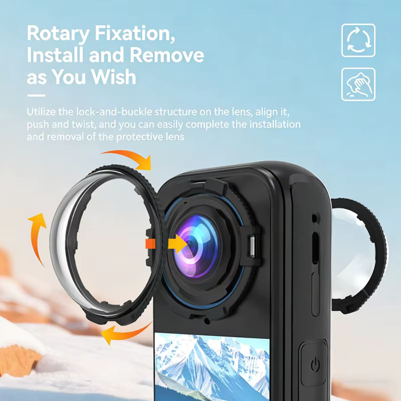 Insta360 X4 Air Drehbare Objektivschutzkappen, transparente und kratzfeste Kameraabdeckung für deine Actioncam - Bild 2