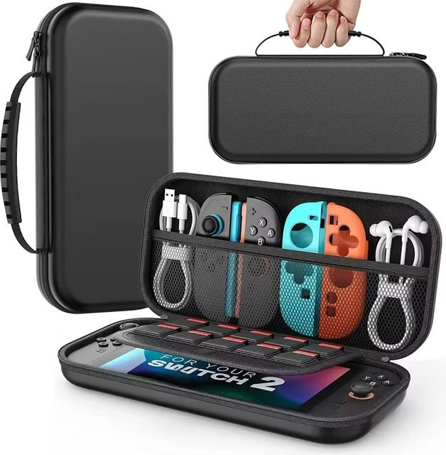 Tragbare Aufbewahrungstasche für Nintendo Switch und Nintendo Switch OLED, wasserdichte und kratzfeste Schutzhülle in Schwarz - Bild 1