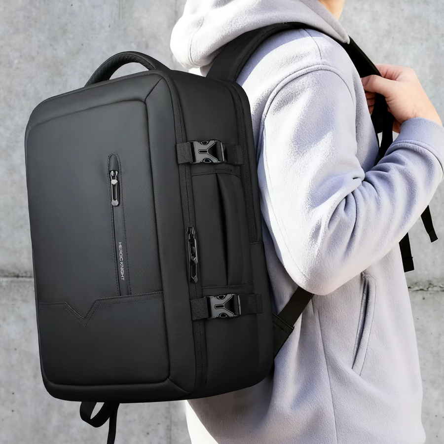 HK Reise-Boarding-Rucksack als multifunktionale 17-Zoll-Laptoptasche in Schwarz - Bild 3