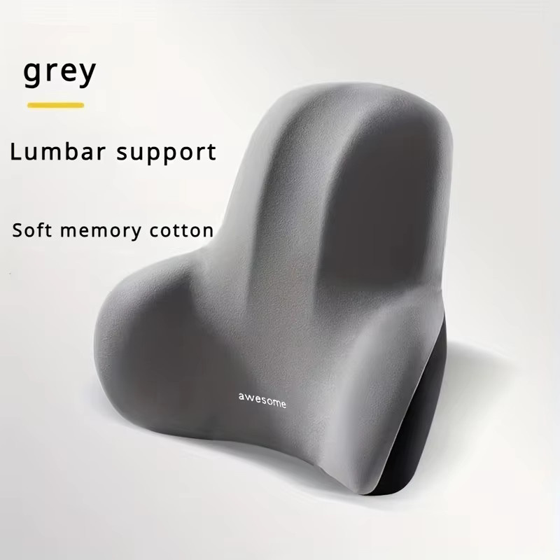 LIUSHADUOLA 2-in-1 Memory-Schaum Sitzkissen-Set mit Lendenstütze in Grau und Schwarz für Büro und Auto - Bild 1