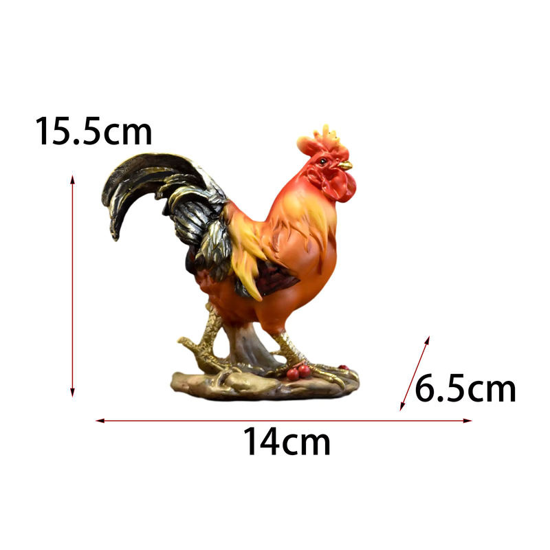 Dekorative Hahn Skulptur aus Harz von Homyl als Glücksbringer-Figur für Schreibtisch und Tischdekoration - Bild 6