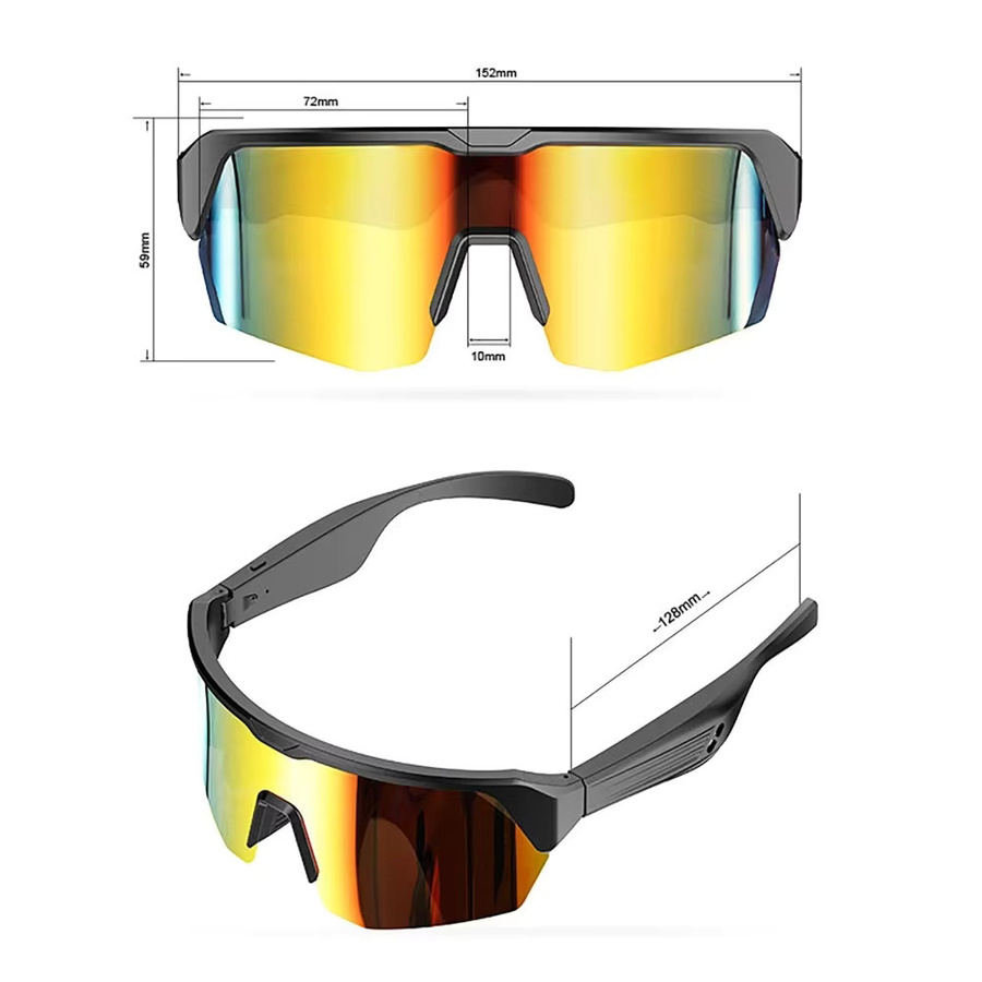 Luxuglow Multifunktionale Smart-Sonnenbrille mit Bluetooth 5.3 für Herren und Damen in Schwarz mit Wireless Calling für Sport und Outdoor - Bild 2