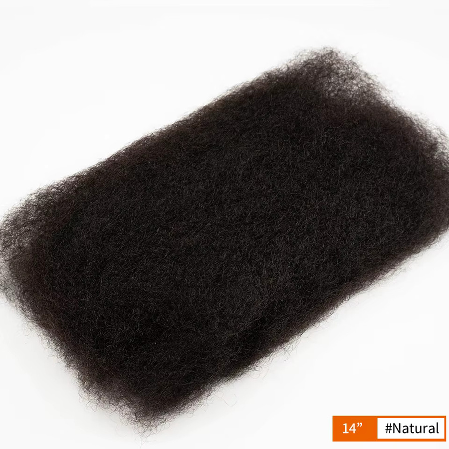Virgin Natural Brown Remy Echthaarverlängerungen, 50 g, Afro Kinky Bulk - Bild 4
