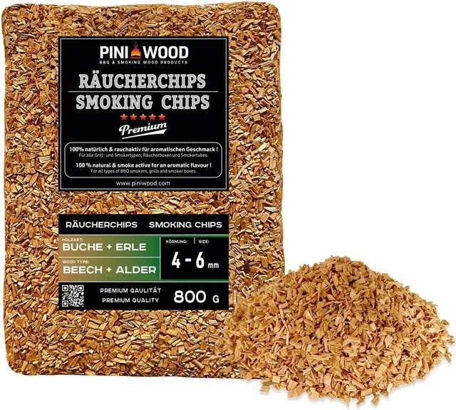 PINI Räucherchips Buche und Erle Gemischt 800 g - Bild 1