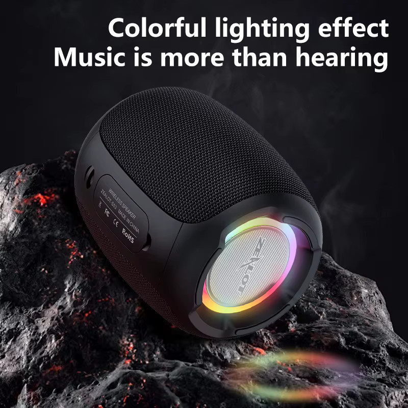 Zealot S53 Drahtloser Bluetooth Lautsprecher mit 10W Leistung, Wasserdicht IPX5, Subwoofer, 3600mAh Akku, Schwarz - Bild 3
