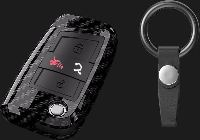 ABS Auto Klappschlüssel Hülle Abdeckung in Schwarz für VW Golf 7 MK7 Tiguan MK2, Seat Ateca Leon FR Ibiza und Skoda Octavia Kodiaq - Bild 1