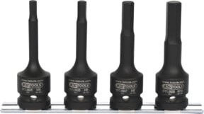 KS Tools 1/2" Kraft-Bit-Stecknuss-Satz aus Chrom-Molybdän, 4-teilig, Schwarz - Bild 1