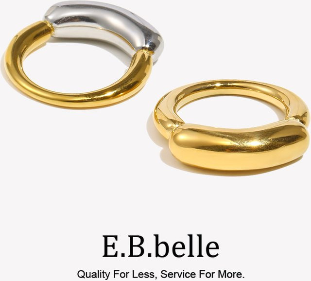 E.B.belle Ring Edelstahl, 18K Gold, Damen - Bild 1