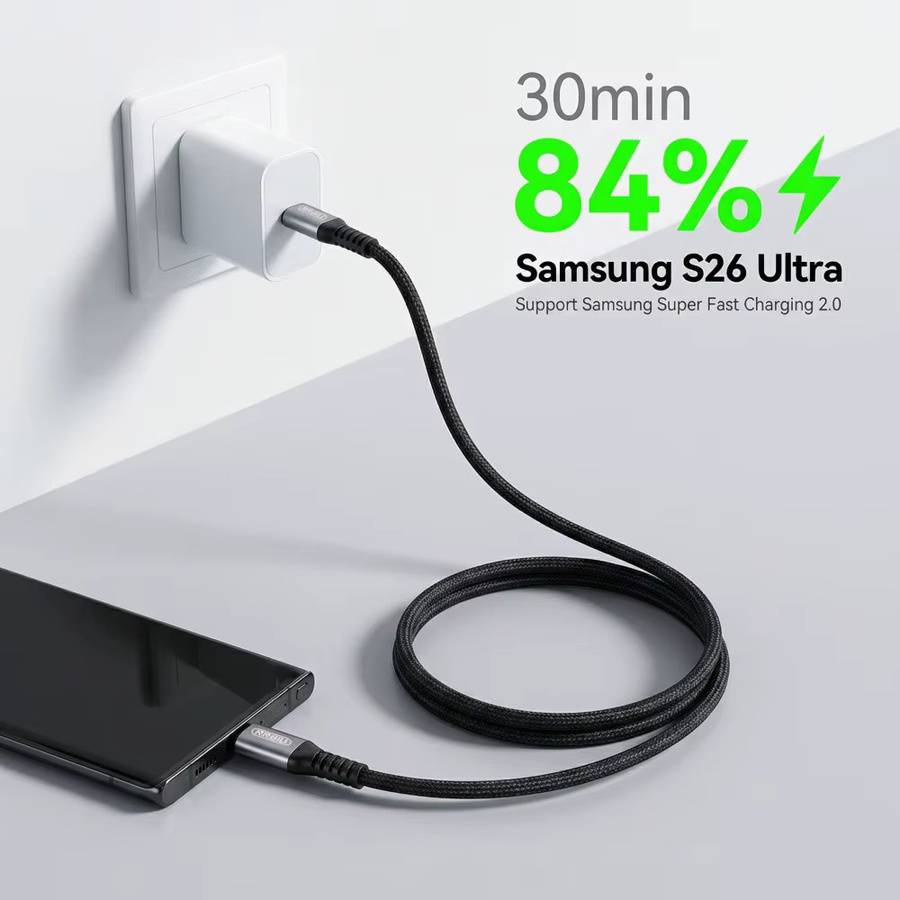NNBILI USB-C auf USB-C Kabel 100W PD 3.0 Quick Charge 4.0 Schnellladekabel in Schwarz - Bild 2