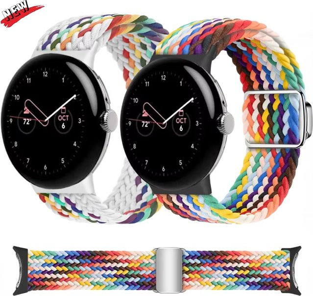Google Uhrenarmband Nylon, geflochten, multicolor, Unisex - Bild 1