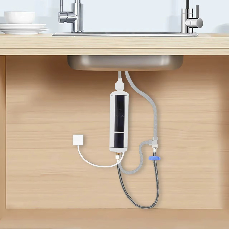 Elektrischer Durchlauferhitzer 3500W mit LED-Anzeige in Weiß für Bad und Küche, 220V Warmwasserbereiter mit G1/2'' Anschluss - Bild 3