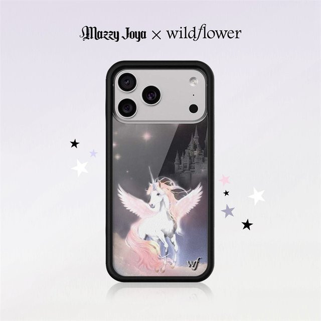Wildflower Mazzy Joya Handyhülle für iPhone 12 bis 17 Pro Max Plus mit glänzendem Sternenschloss und Engelsflügeln in Multicolour - Bild 1