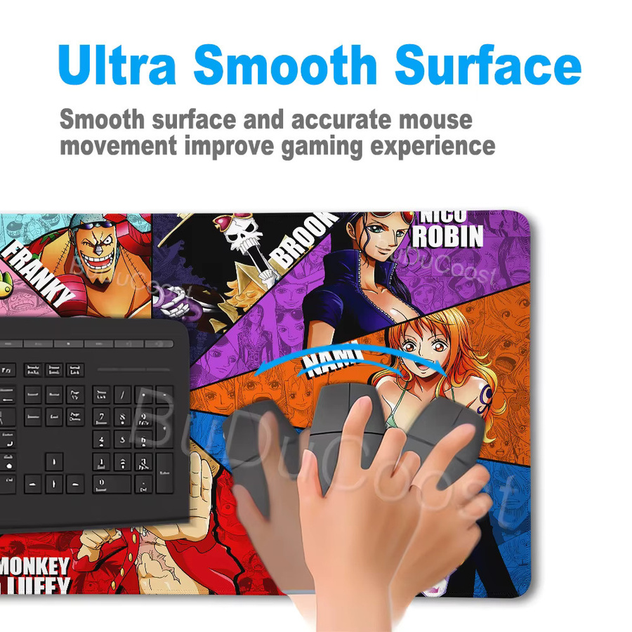 Bandai One Piece Mauspad mit Zoro und Luffy Design, rutschfeste XL Computermatte für PC Gamer, Multicolour - Bild 3