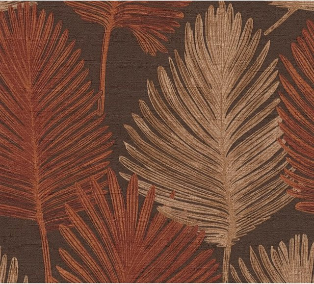 A.S. Création Vliestapete Floral Blätter in Braun-Rot, B: 0,53 m x L: 10,05 m - Bild 1