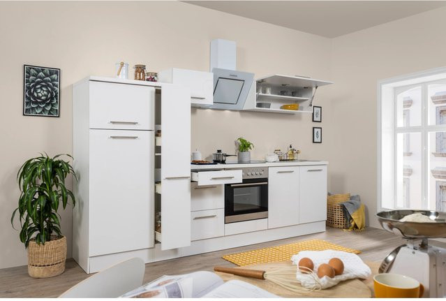 Respekta Premium Küchenzeile in Weiß Hochglanz mit Soft-Close-Türen und Schubladen, Breite: 300 cm - Bild 1