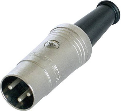 Rean AV NYS321 DIN-Rundsteckverbinder Stecker gerade, 3-polig, Schwarz/Silber - Bild 1