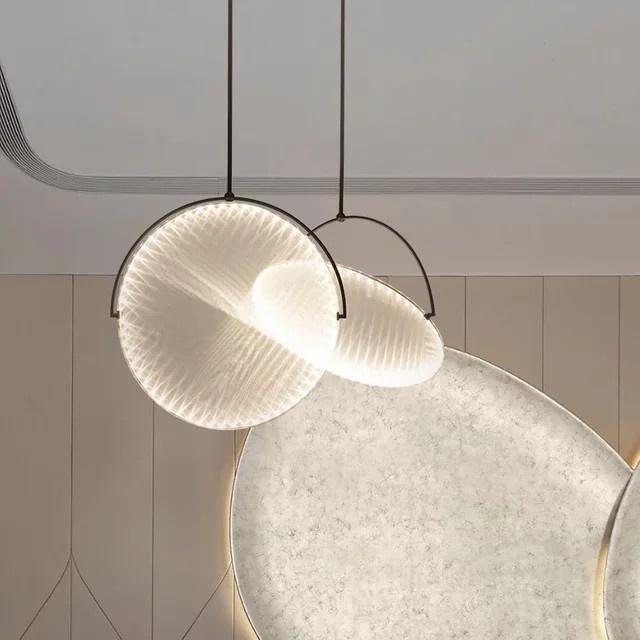 JIANKEXING Moderne LED Stoff Pendelleuchte Nordic Design für Restaurant und Bar in Weiß und Schwarz mit Warmweißem Licht - Bild 1