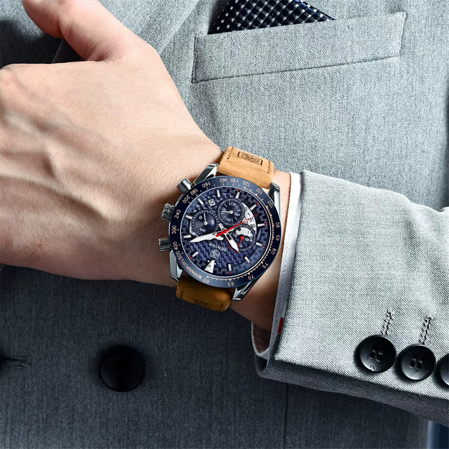 Benyar Chronograph, Quarz, Leder, Herren - Bild 5
