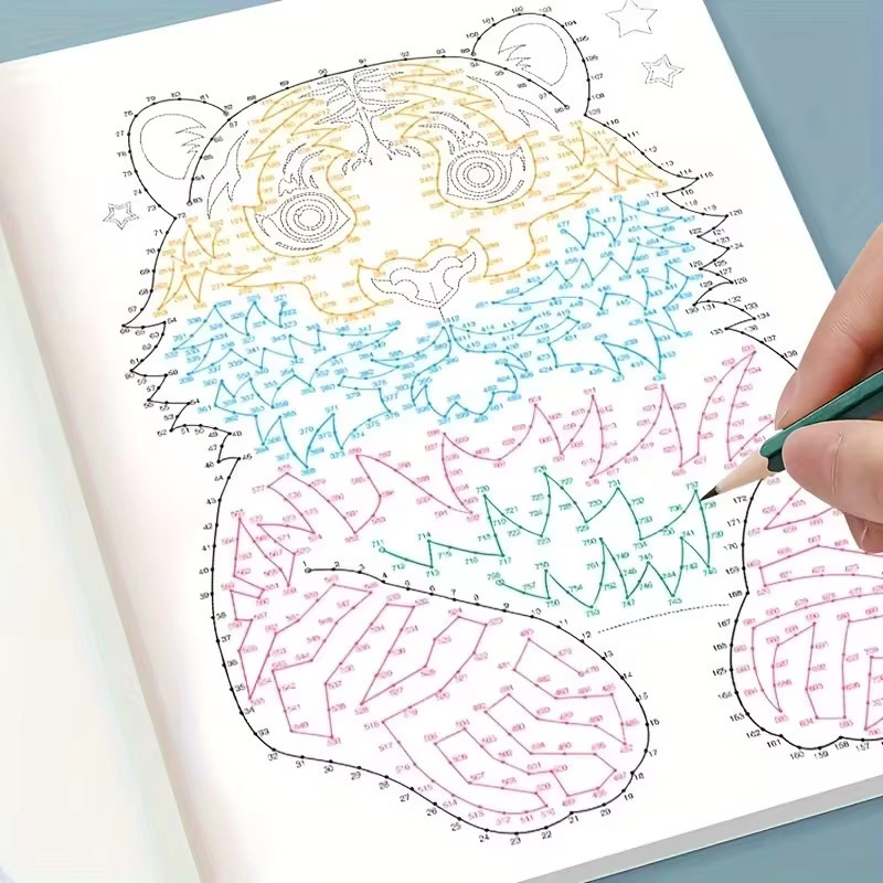 Magic Connect-the-Dots Labyrinth-Spielbuch mit 46 Seiten für Kinder, buntes Malbuch mit Tier-Motiven zum Konzentrationstraining und für logisches Denken - Bild 2
