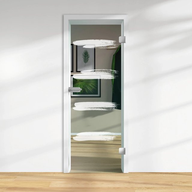 Skyscope Glasdrehtür ESG Floatglas mit Dekor Siebdruck, transparent, DIN Rechts, H x B x T: 197,2 x 70,9 x 0,8 cm - Bild 1