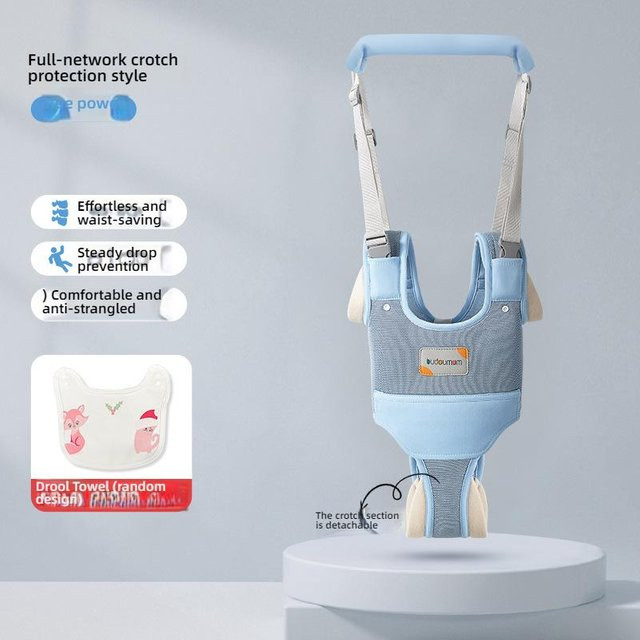 Atmungsaktiver Baby-Laufgurt von okhaowu in Blau mit Lendenwirbelstütze und Anti-Zerrung-Funktion aus Baumwolle - Bild 1