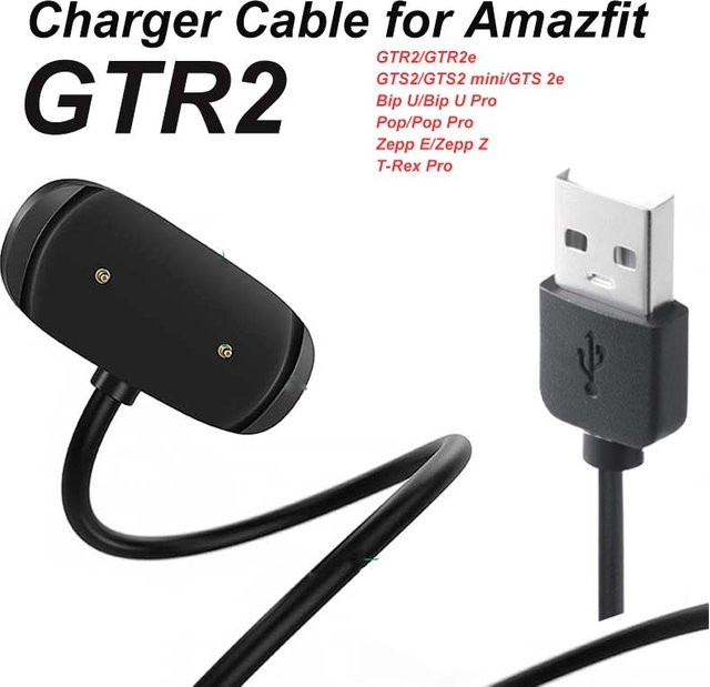 Amazfit GTR2e Smartwatch USB-Magnetladegerät in Schwarz als magnetisches Dock-Ladekabel für die Amazfit GTR2 Smartwatch - Bild 1