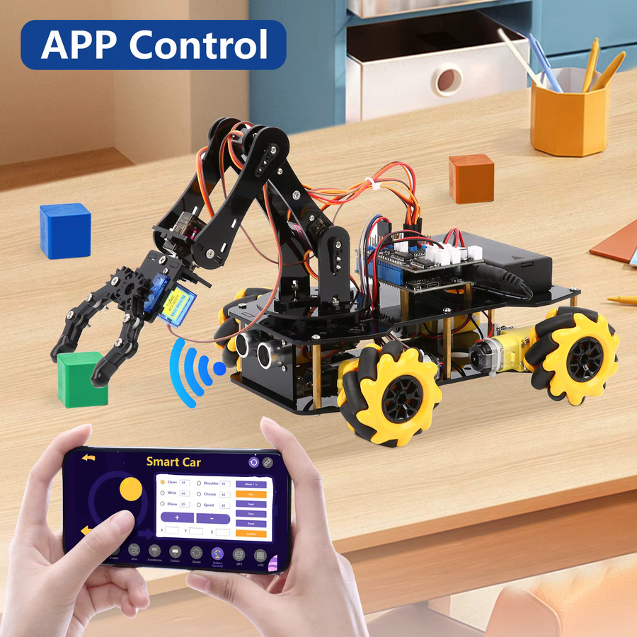 KUONGSHUN Intelligenter Roboterarm-Bausatz, 4WD Ferngesteuertes Auto, ab 8 Jahren - Bild 5