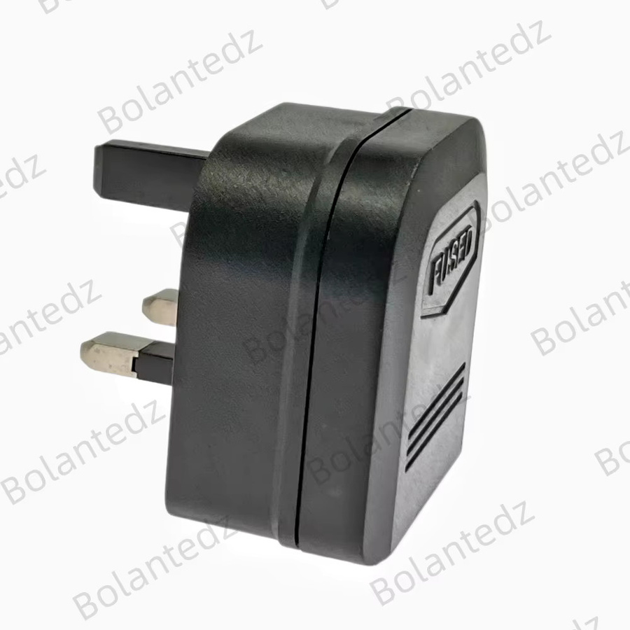 Bolantedz Reiseadapter EU 2-Pin auf UK 3-Pin Stromstecker Konverter in Schwarz - Bild 2