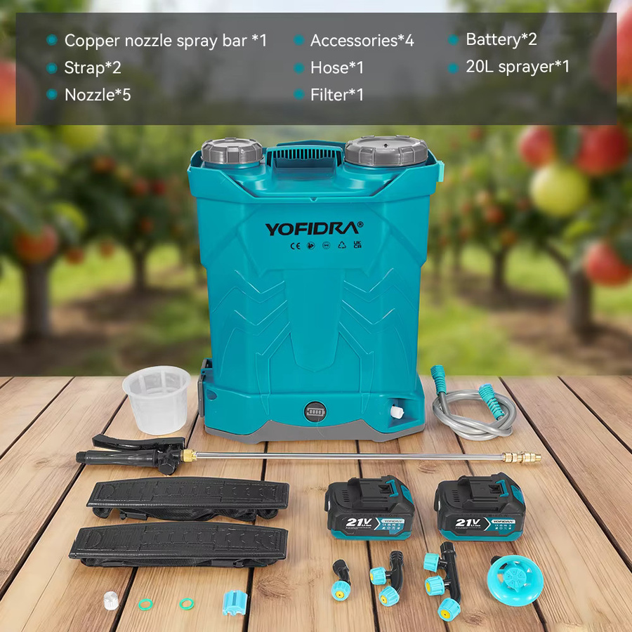 Yofidra Hochdruck-Elektrosprüher mit 20 l Volumen, vollautomatischer Rucksack-Sprüher mit wiederaufladbarem Lithium-Akku für Landwirtschaft und Garten - Bild 2